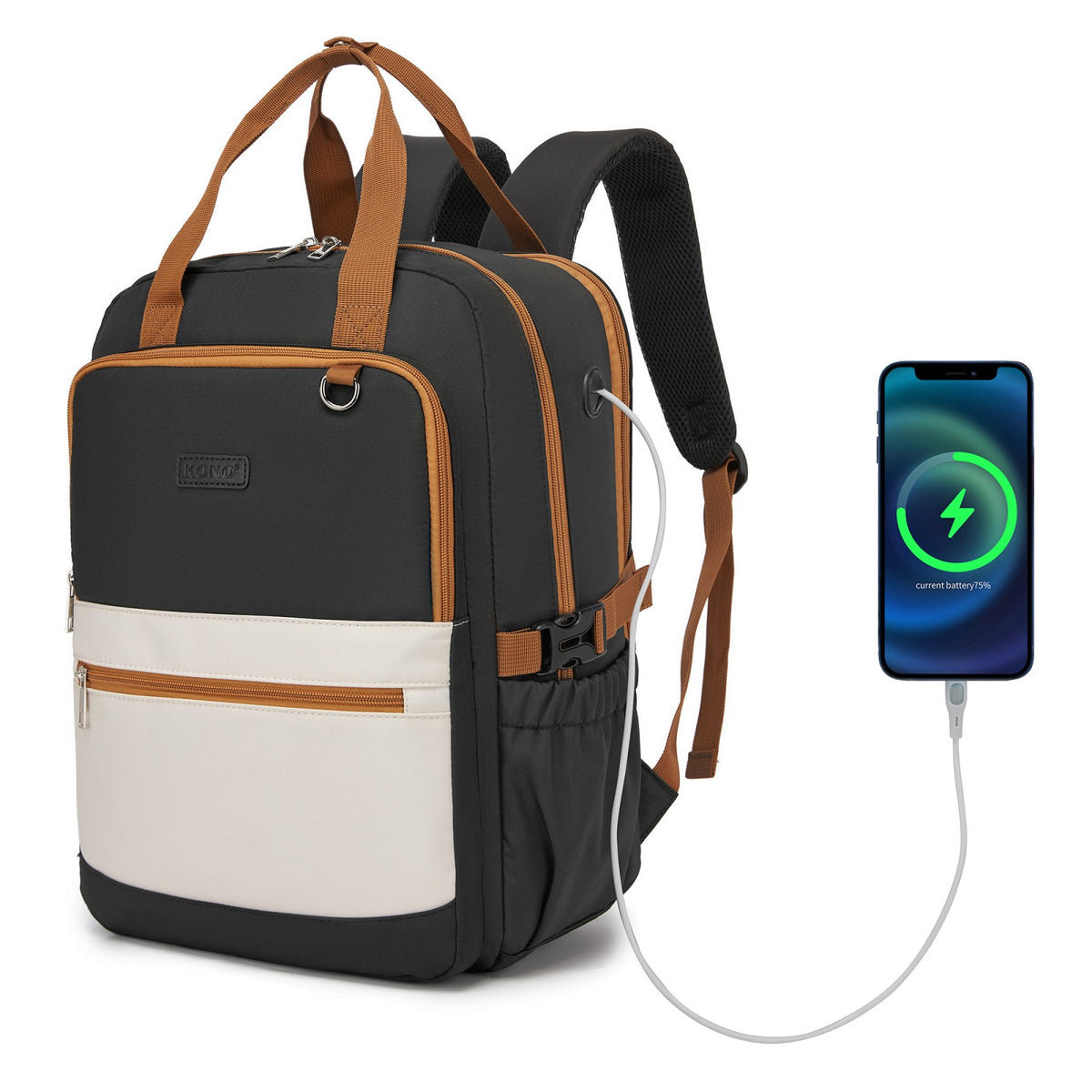 Kono Functional Water-Resistant Laptop Backpack, Trendy Design