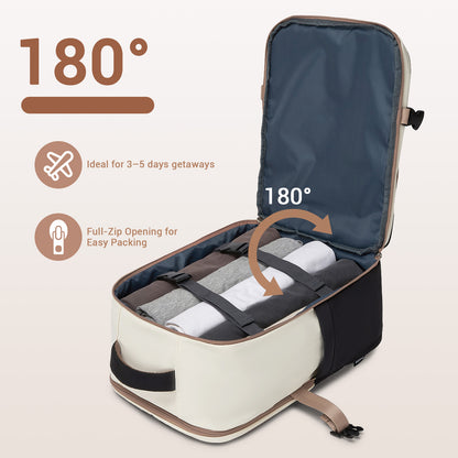 Kono Compact 15.6" Laptop Travel Backpack- 40x30x20cm, Fits Under Seat Storage