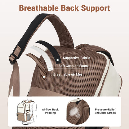 Kono Compact 15.6" Laptop Travel Backpack- 40x30x20cm, Fits Under Seat Storage
