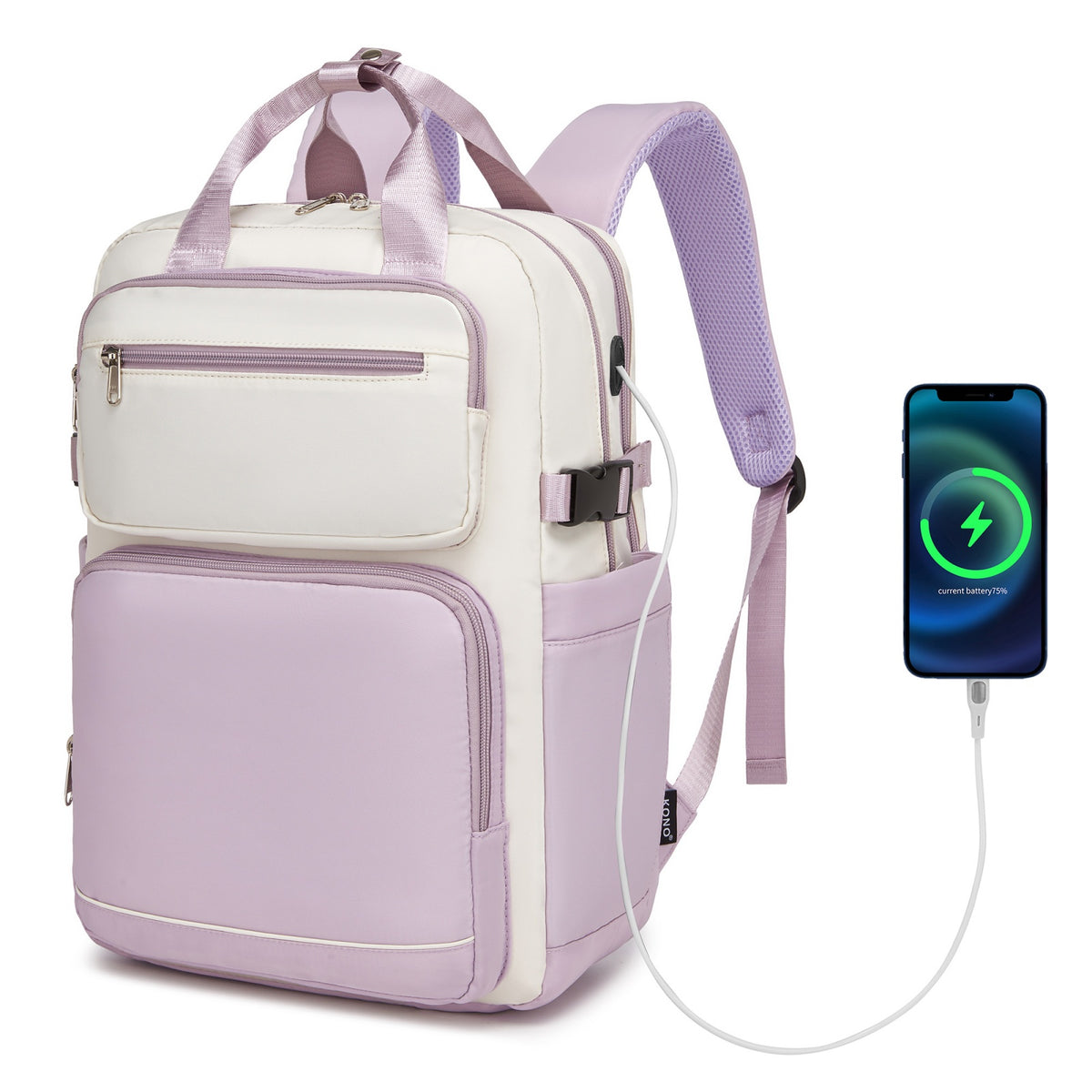 Kono Spacious Water-Resistant Laptop Backpack for Travel & Commuting- 15.6"