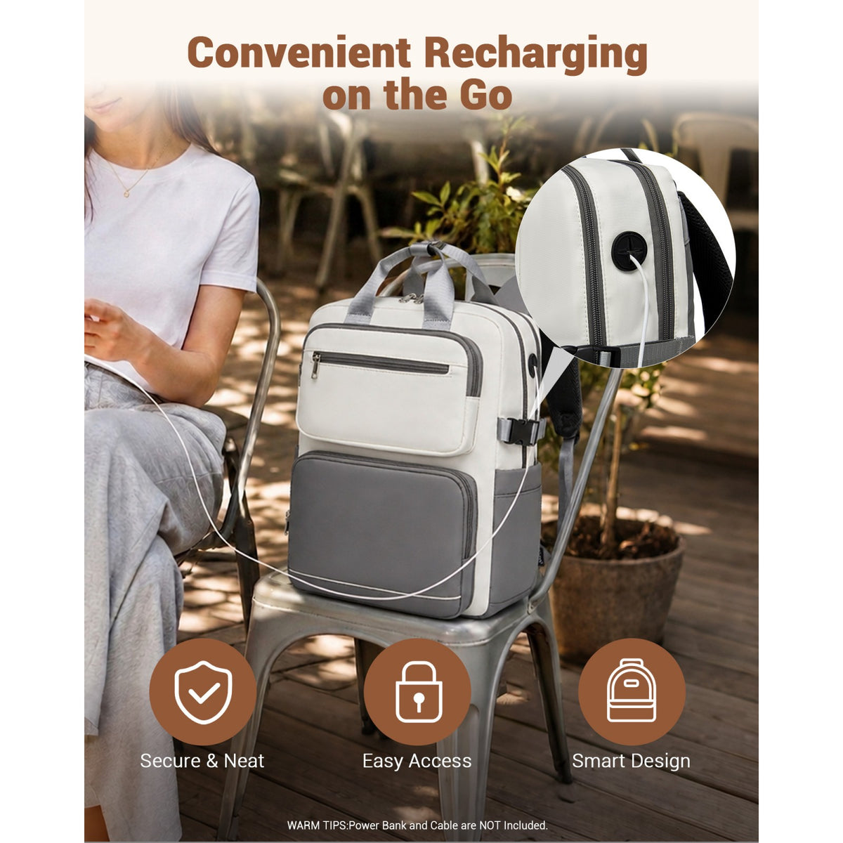 Kono Spacious Water-Resistant Laptop Backpack for Travel & Commuting- 15.6"