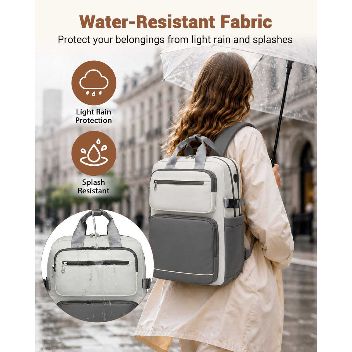 Kono Spacious Water-Resistant Laptop Backpack for Travel & Commuting- 15.6"