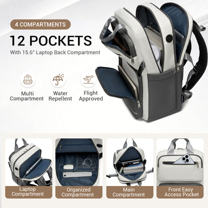 Kono Spacious Water-Resistant Laptop Backpack for Travel & Commuting- 15.6"
