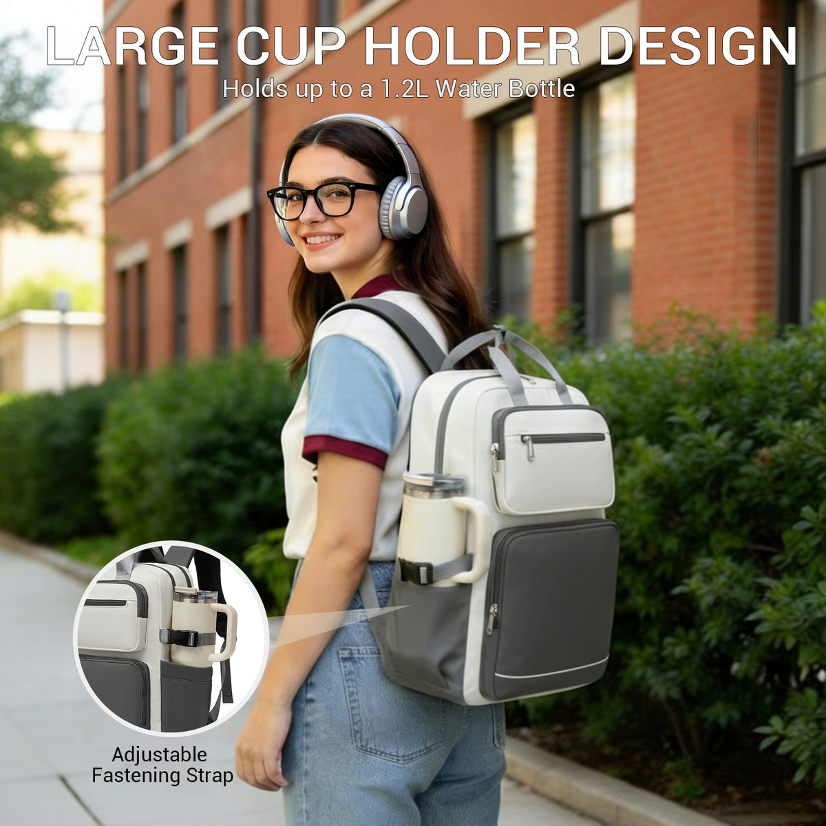 Kono Spacious Water-Resistant Laptop Backpack for Travel & Commuting- 15.6"