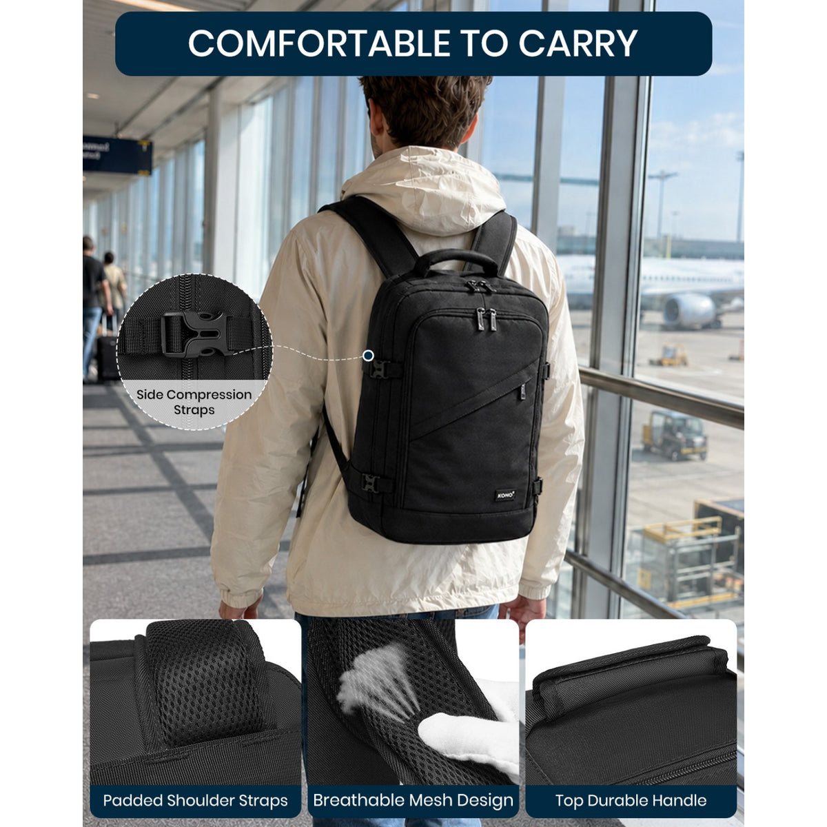 Kono Multi-purpose Business Backpack–Fits 15.6" Laptop, Ideal for Work