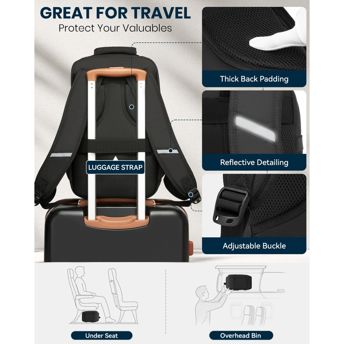 Kono Multi-purpose Business Backpack–Fits 15.6" Laptop, Ideal for Work