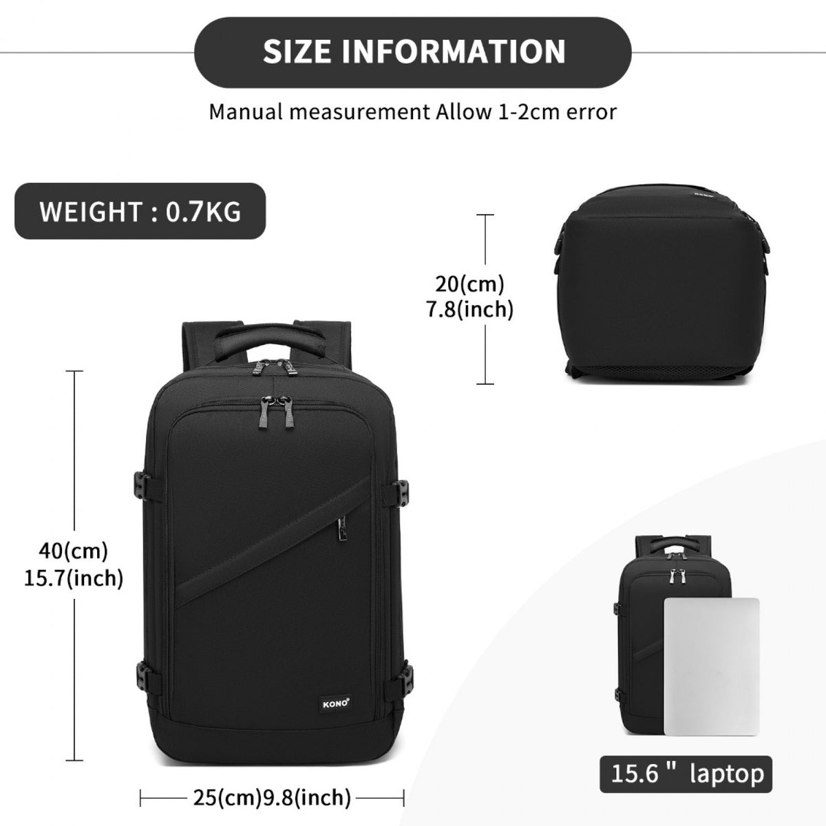 Kono Multi-purpose Business Backpack–Fits 15.6" Laptop, Ideal for Work