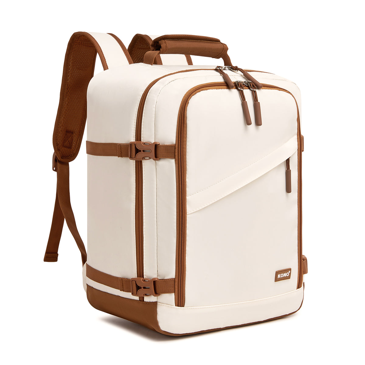 Kono Colour-Block Organised Cabin Backpack 40×30×20– Spacious, Clamshell