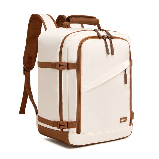 Kono Colour-Block Organised Cabin Backpack 40×30×20– Spacious, Clamshell