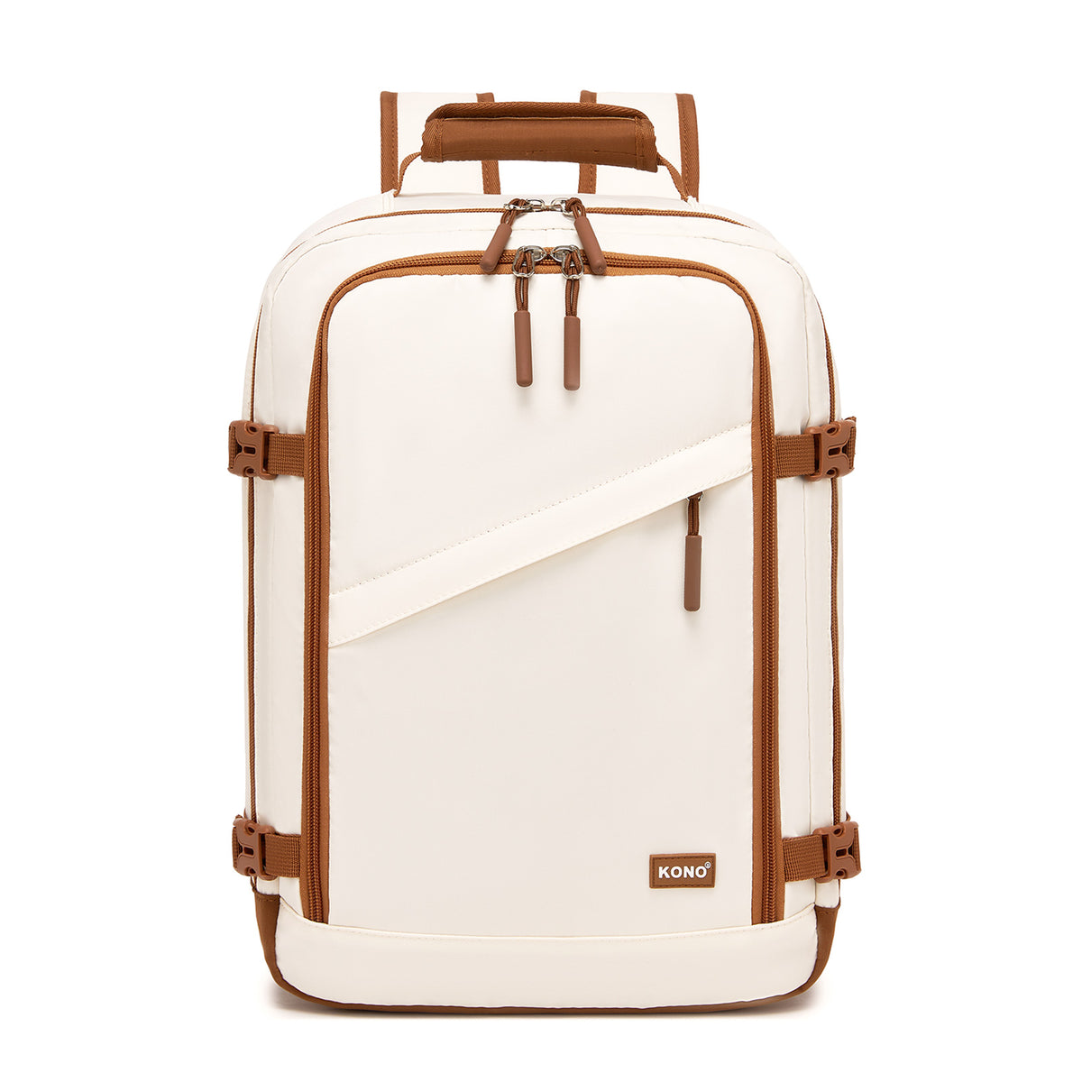 Kono Colour-Block Organised Cabin Backpack 40×30×20– Spacious, Clamshell