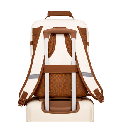 Kono Colour-Block Organised Cabin Backpack 40×30×20– Spacious, Clamshell