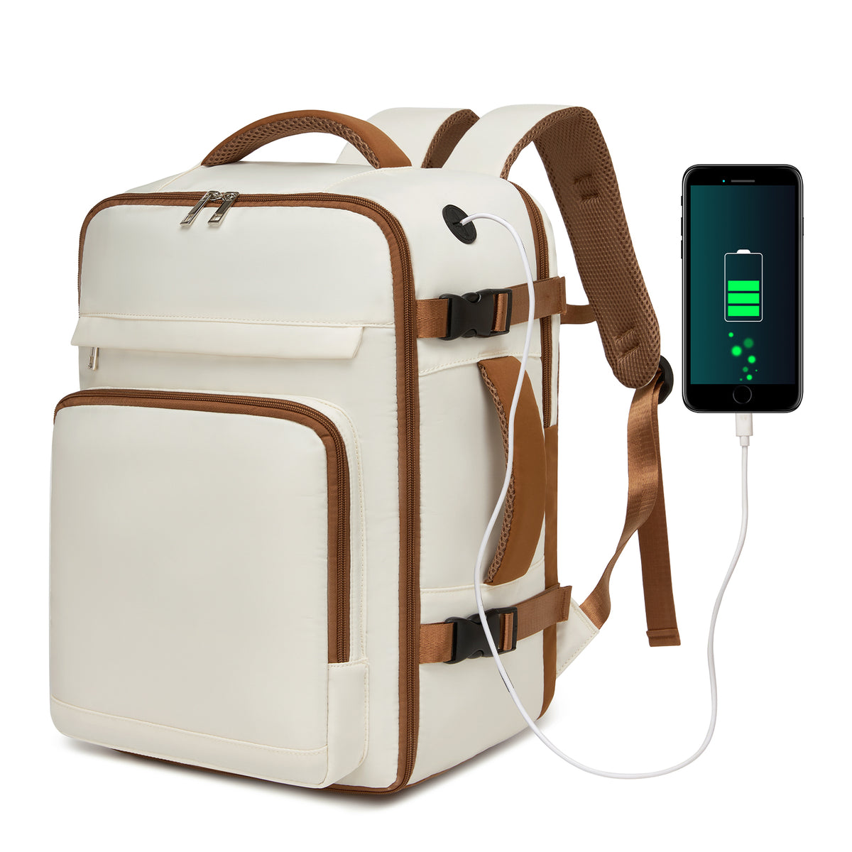 Kono Cabin Travel Backpack 40×20×30 cm– Water-Resistant, Multi-Compartment