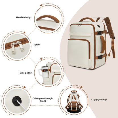 Kono Cabin Travel Backpack 40×20×30 cm– Water-Resistant, Multi-Compartment