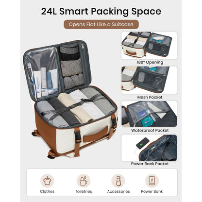 Kono Cabin Travel Backpack 40×20×30 cm– Water-Resistant, Multi-Compartment