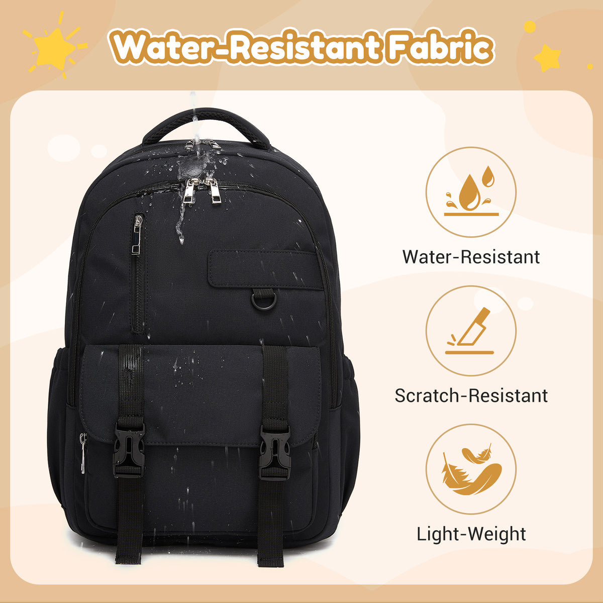 KONO Durable Water-Resistant Kids Backpack