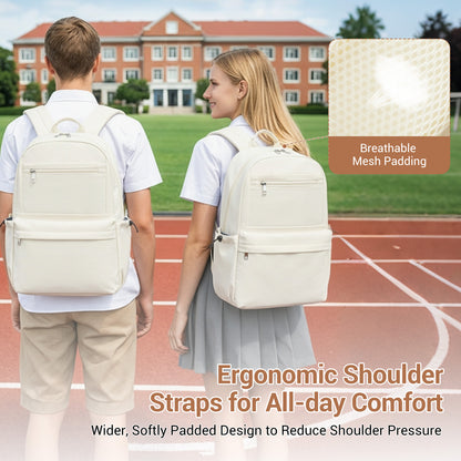 KONO Stylish Solid-Color Casual Backpack for School and Weekend Trips