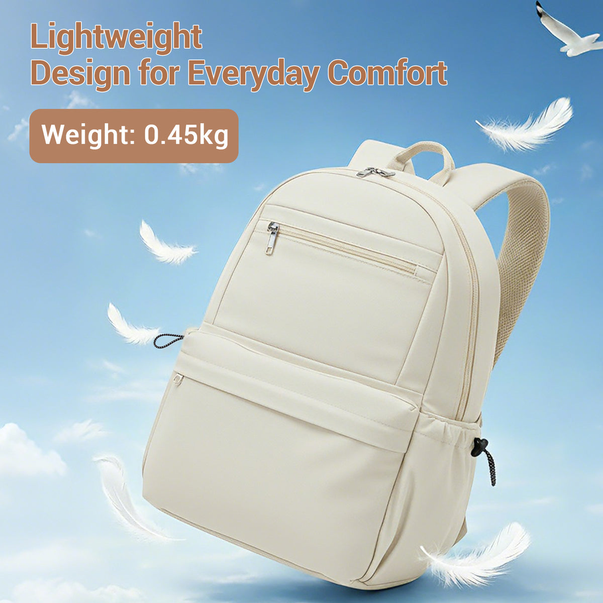KONO Stylish Solid-Color Casual Backpack for School and Weekend Trips