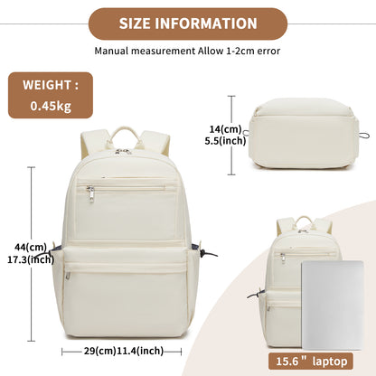 KONO Stylish Solid-Color Casual Backpack for School and Weekend Trips