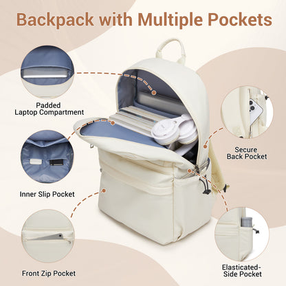 KONO Stylish Solid-Color Casual Backpack for School and Weekend Trips