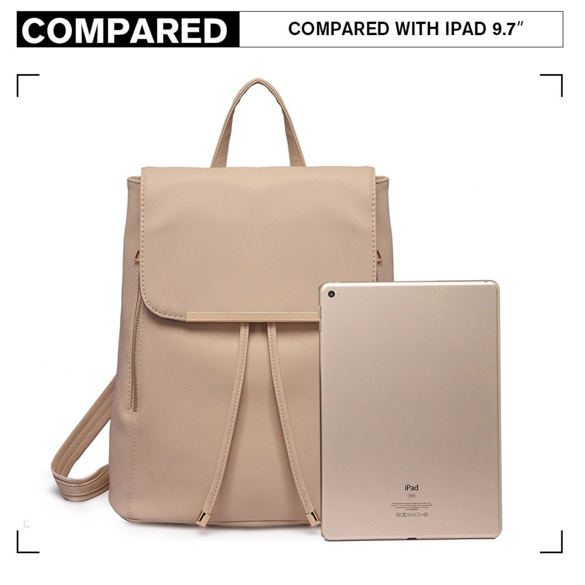 Miss Lulu Stylish Faux Leather Backpack Secure Daypack