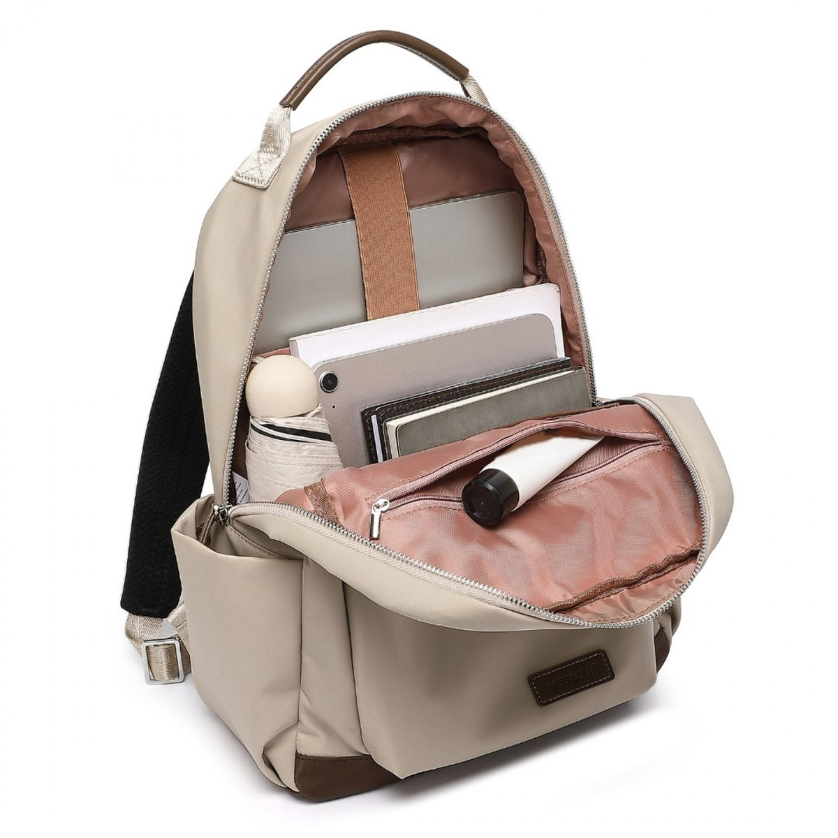 Miss Lulu Stylish Backpack with Laptop Sleeve and Multiple Pockets and Trolley