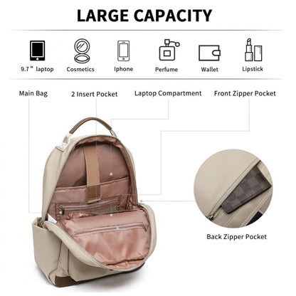Miss Lulu Stylish Backpack with Laptop Sleeve and Multiple Pockets and Trolley