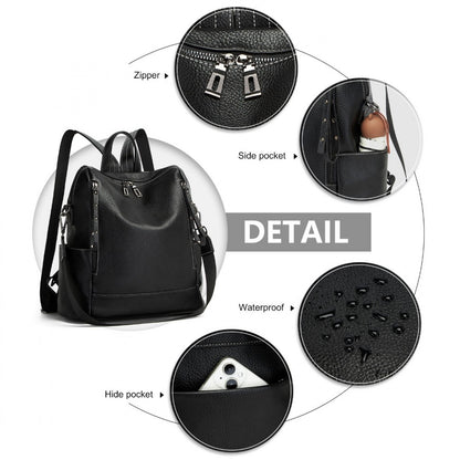 Miss Lulu Women's Convertible PU Leather Backpack & Shoulder Bag– Versatile