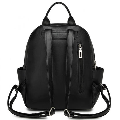 Miss Lulu Stylish PU Leather Backpack with Anti-Theft Back Zipper for Work