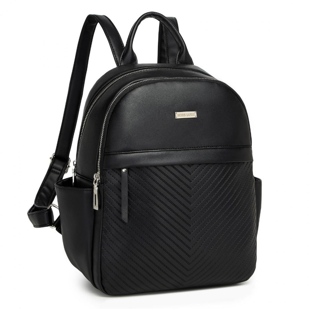 Miss Lulu Stylish PU Leather Backpack with Anti-Theft Back Zipper for Work