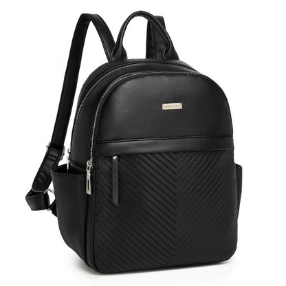 Miss Lulu Stylish PU Leather Backpack with Anti-Theft Back Zipper for Work
