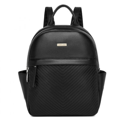 Miss Lulu Stylish PU Leather Backpack with Anti-Theft Back Zipper for Work