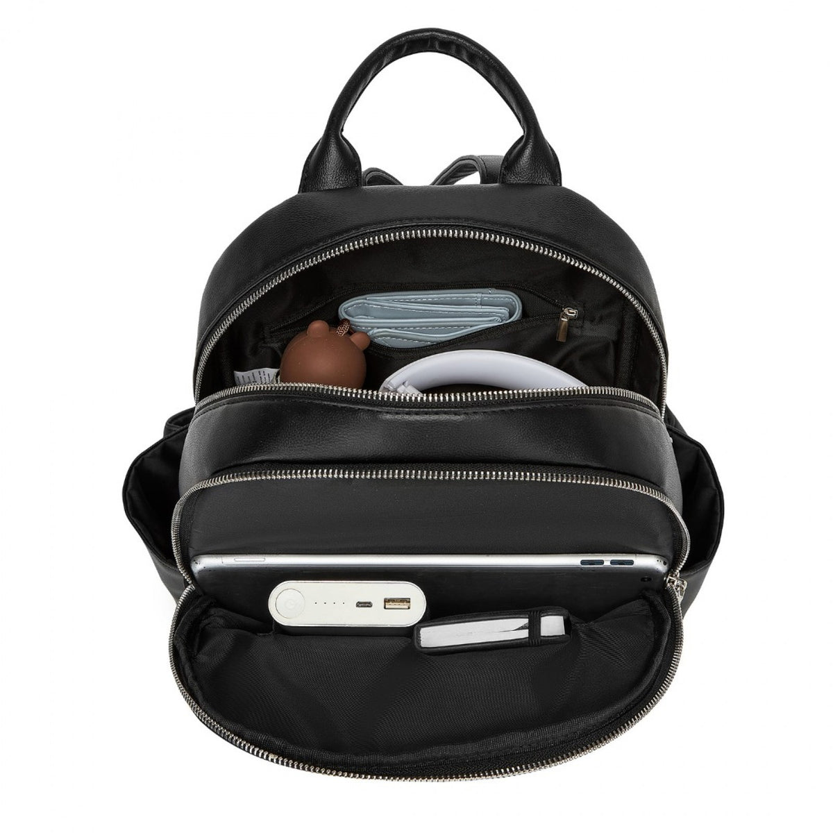 Miss Lulu Stylish PU Leather Backpack with Anti-Theft Back Zipper for Work