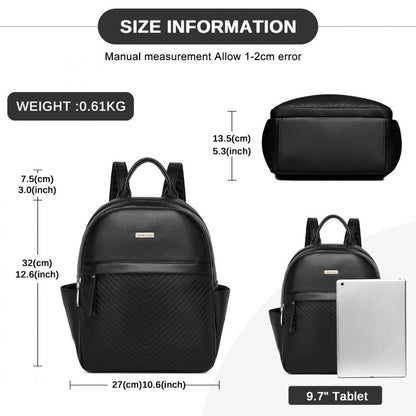 Miss Lulu Stylish PU Leather Backpack with Anti-Theft Back Zipper for Work