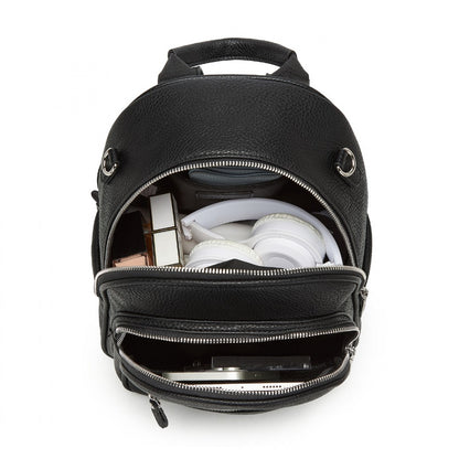 Miss Lulu PU Leather Convertible Backpack Crossbody Bag- Lightweight Anti-Theft