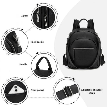 Miss Lulu PU Leather Convertible Backpack Crossbody Bag- Lightweight Anti-Theft