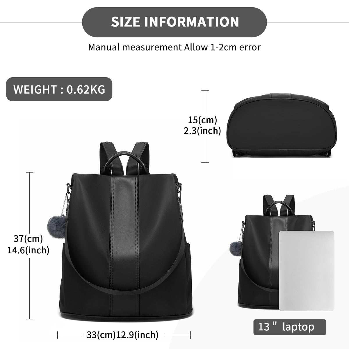 Miss Lulu Stylish Anti-Theft Convertible Backpack