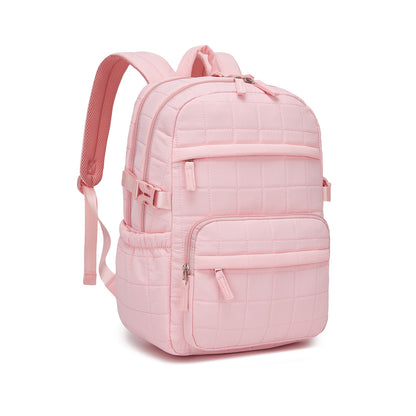 Miss Lulu Quilted Lightweight Backpack, Fits 15.6 Inch Notebook