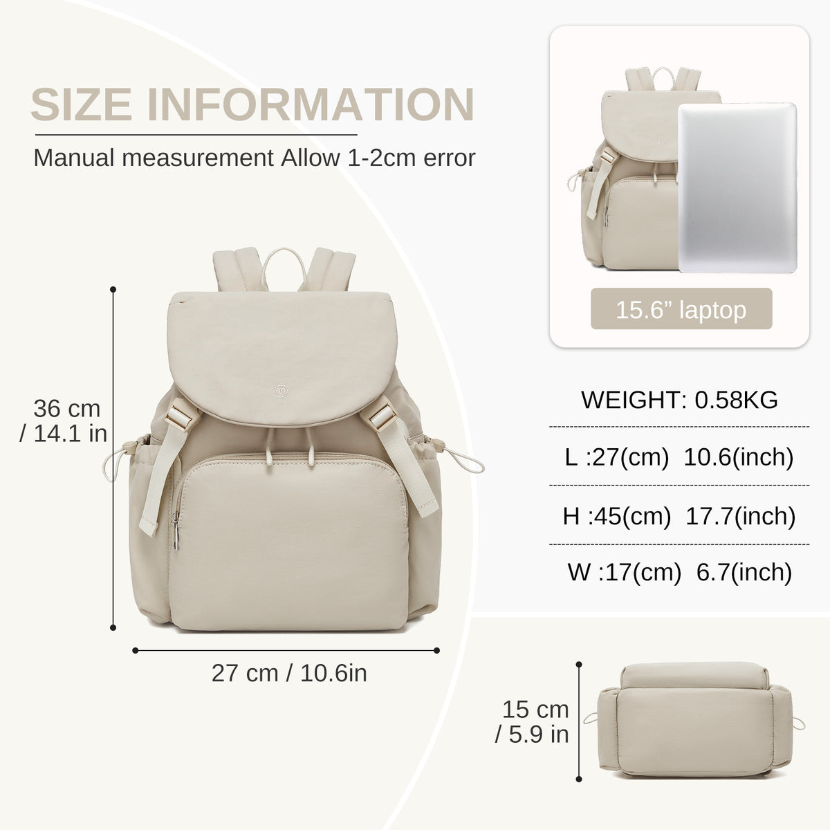 Miss Lulu Lightweight Nylon Drawstring Backpack– Casual Daily Rucksack