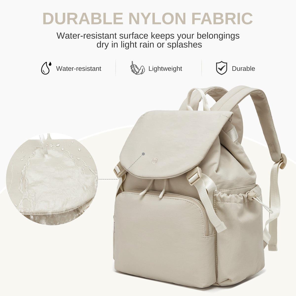 Miss Lulu Lightweight Nylon Drawstring Backpack– Casual Daily Rucksack