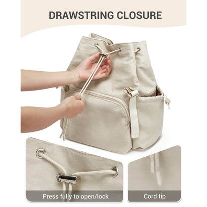 Miss Lulu Lightweight Nylon Drawstring Backpack– Casual Daily Rucksack
