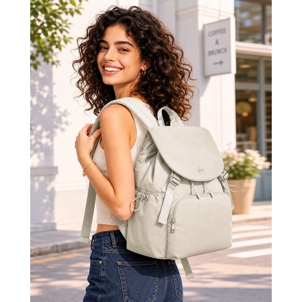 Miss Lulu Lightweight Nylon Drawstring Backpack– Casual Daily Rucksack