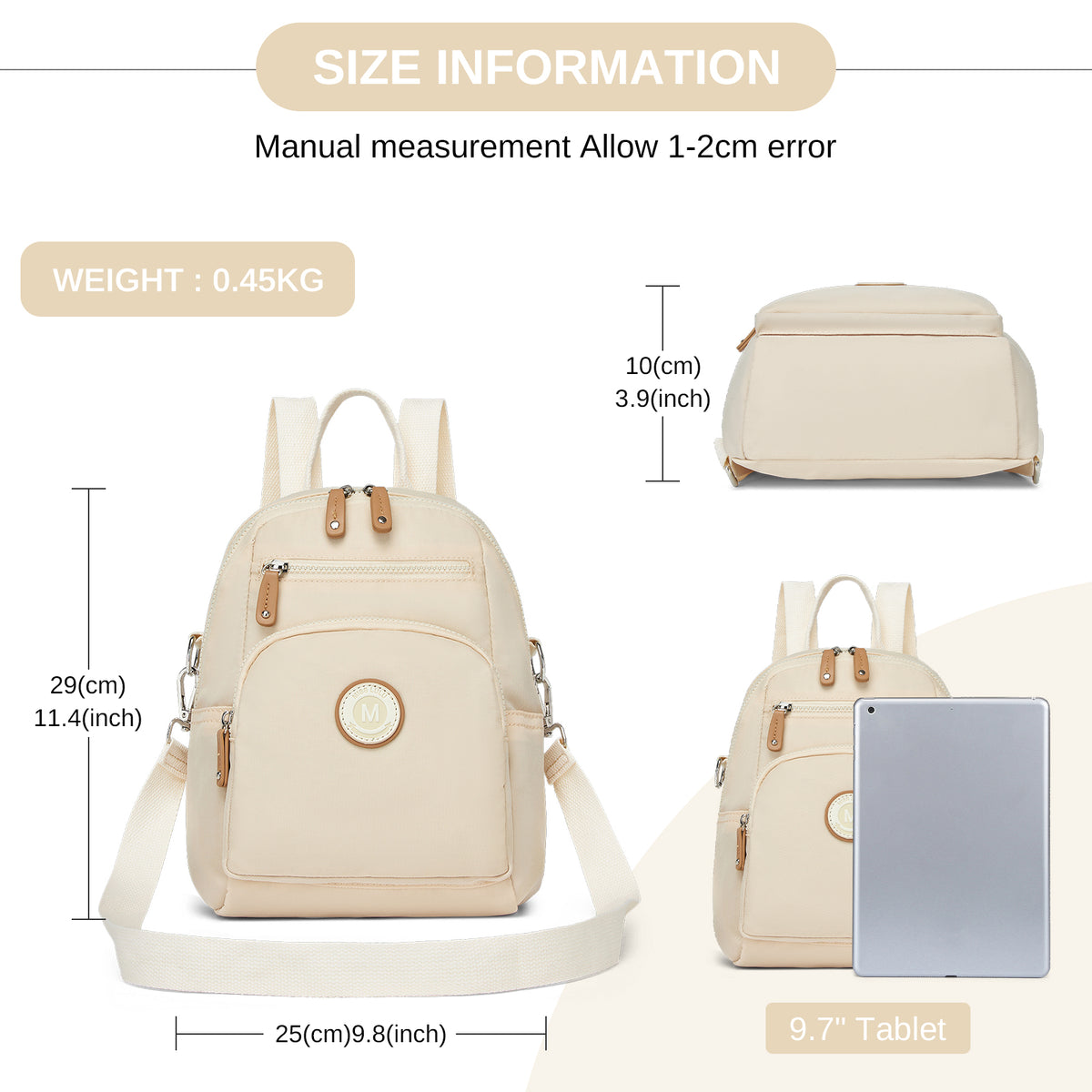 Miss Lulu 3-in-1 Convertible Backpack