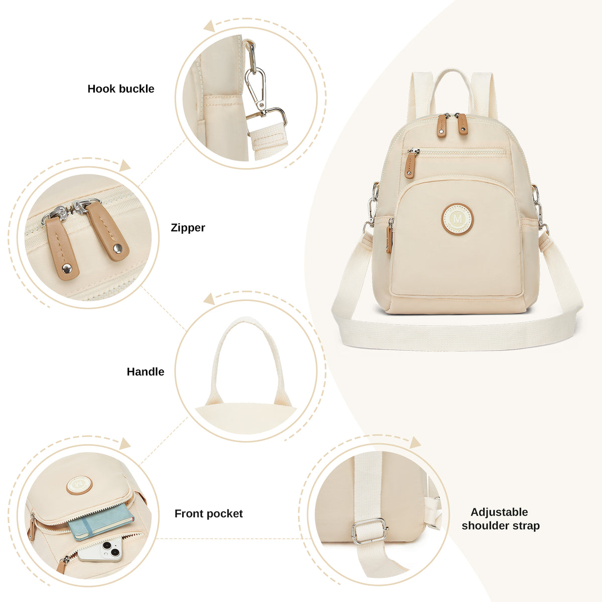 Miss Lulu 3-in-1 Convertible Backpack