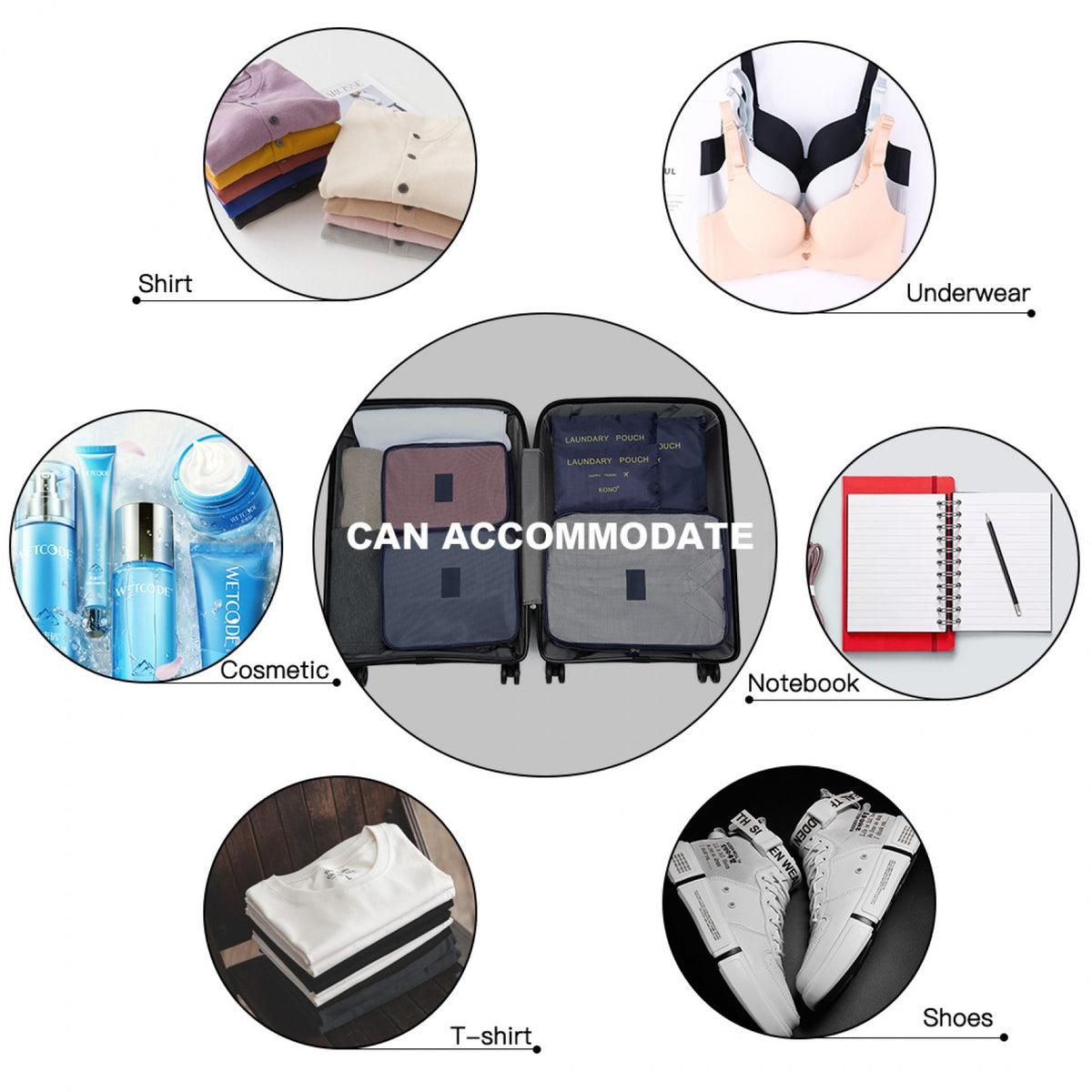Kono Polyester Travel Luggage Organiser Bag