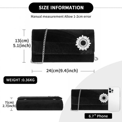 Miss Lulu Elegant Velvet Evening Clutch