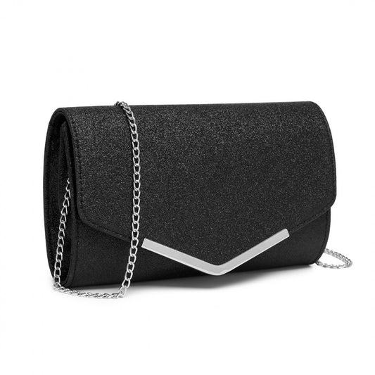 Miss Lulu Women's Glitter Envelope Clutch