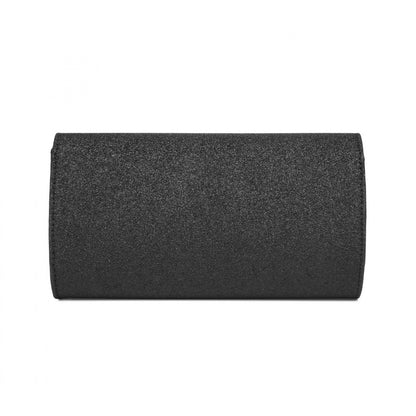 Miss Lulu Glitter Evening Clutch with Crystal Embellishment & Detachable Chain