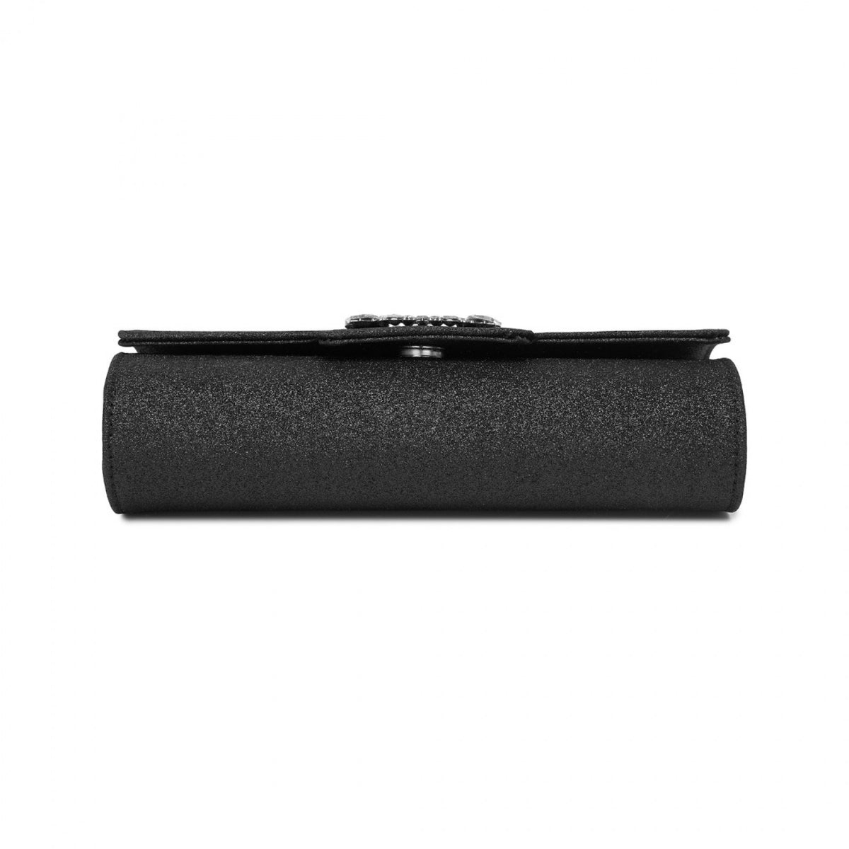 Miss Lulu Glitter Evening Clutch with Crystal Embellishment & Detachable Chain