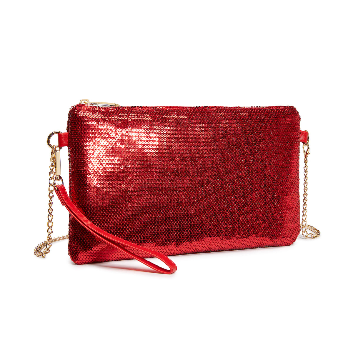 Kono Glam Sparkle Sequin Evening Clutch-Sleek, Shimmering Wristlet & Crossbody