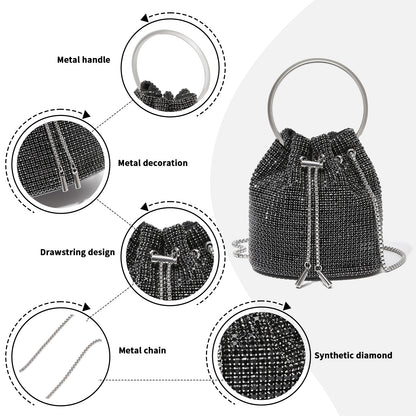 Kono Women's Rhinestone Evening Bag– Sparkly Handbag